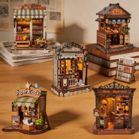 Kit de maison de poupée miniature en bois créatif à faire soi-même, modèle de maison miniature 3D à assembler avec lumière LED, jouet artisanal décoratif de bureau