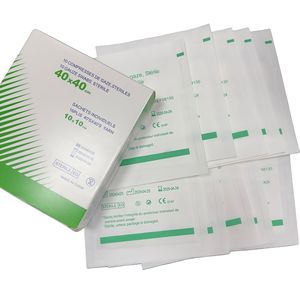 Compresses de gaze stériles 10x10 cm à usage unique pour pansement, stérilisées à l'oxyde d'éthylène - Product Image 2