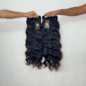 Extensions de cheveux naturels indiens vierges bruts ondulés et raides, mèches de cheveux humains bouclés bruts brésiliens en vison, tissées en paquets - Product Image 2