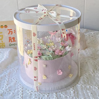 Vente en gros Boîte en plastique d'emballage de gâteau floral ronde transparente de haute qualité Boîtes d'emballage de gâteau de fleur de 4/6/8/10 pouces