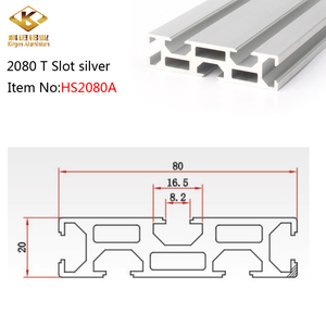 European Standard Industrial <strong>Aluminium</strong> <strong>Profile</strong> <strong>20x80</strong> Silver White Aluminum Extrusion Thicker Model Cutting Manufactured HS2080A - Product Image 2