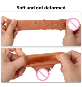 Préservatif d'amélioration du pénis en silicone TPE réutilisable à bas <span class=keywords><strong>prix</strong></span> Couverture de gode réaliste confortable pour jouets sexuels - Product Image 5