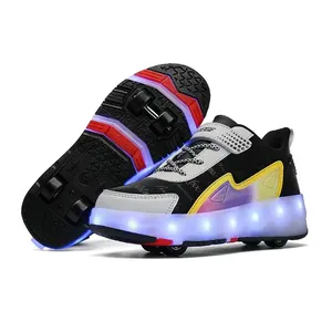 Tekerlekler ile çocuklar ayakkabı LED ışık Up ayakkabı parlak paten ayakkabı çocuk hediyeler erkek kız parti doğum günü noel günü
