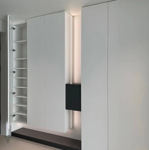 Elegante Zapatero de Pared Personalizado con Estantes Escalonados, Iluminación LED y Diseño Minimalista para Interiores de Casas de Lujo - Product Image 1