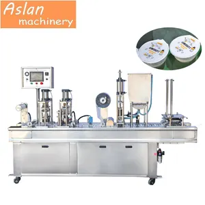 Factory Price Popcorn Cup Filling and Sealing Machine Yogurt Cup Filling Aluminum Foil Bowls Sealing Machine