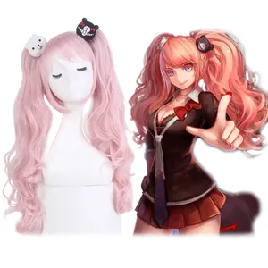 Wig Cosplay Lolita Anime Costume Women Pink Halloween Long Curly Synthetic Hair Cosplay Wigs