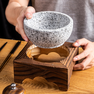 Grosir Mangkuk Batu Granit Korea Mendesis <span class=keywords><strong>Pot</strong></span> Batu Panas Mangkuk Dolsot Bowl Bibimbap Mangkuk Sup Nasi - Product Image 3