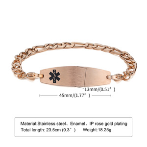 Pulsera con Símbolo Médico para Mujeres y Hombres, Cadena 3:1 NK, Grabado Personalizado, Acero Inoxidable, Joyería de Rescate de Emergencia - Product Image 4