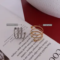 Anillo de Dedo Ajustable de Acero Inoxidable Trenzado Multicapa, Joyería Elegante y Minimalista para Mujer, Accesorio Diario