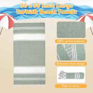 Toalla de Playa Turca de Algodón Puro Premium Personalizada con Diseño a la Moda, Duradera, Lujosa y de Alta Calidad - Product Image 3