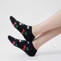 Chaussettes courtes en coton unisexes personnalisées de haute qualité, motif fruits et animaux colorés, pour femmes et hommes, style bateau, vente en gros