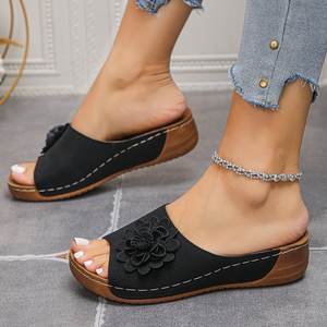 Sandales <span class=keywords><strong>compensées</strong></span> à plateforme pour femmes, été 2026, <span class=keywords><strong>espadrilles</strong></span> confortables à bride cheville et <span class=keywords><strong>bout</strong></span> <span class=keywords><strong>ouvert</strong></span>, chaussures décontractées - Product Image 2
