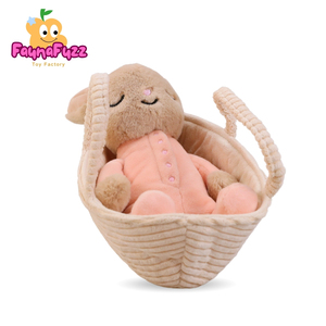 Peluche Coniglietto Dormiente in Cotone PP Morbido e Sicuro, Ricamato, Antistress, Regalo di Compleanno per Bambini, Decorazione Casa - Product Image 4