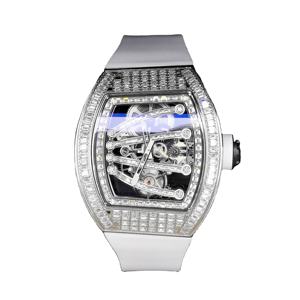 Montre automatique pour homme de qualité supérieure, mouvement tourbillon, mécanique, design de luxe, montres serties de diamants - Product Image 1