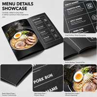 Menu personnalisé en livre broché à reliure à cheval, impression couleur, pour restaurant, ramen, café, brochure