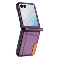 Étui de téléphone pliable en cuir pour Samsung Galaxy Z Flip 8 7 FE 6 5 4 3 5G Flip7 Flip8, porte-cartes, étui de protection pour téléphone