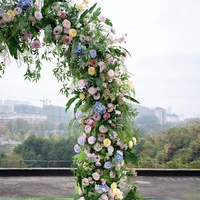 Arche de fleurs artificielles en soie (roses, pivoines, hortensias) pour décorations de mariage, de cérémonies de remise de diplômes, de fêtes et d'événements