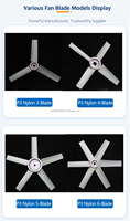 Pale de ventilateur d'extraction industriel en matériau PAG, impeller à flux axial à angle réglable, débit d'air élevé pour système de ventilation