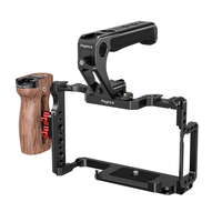 Alüminyum Çizilmez Kamera Kafes Kiti 5D Mark III/5D Mark IV için Ayakkabı Montajlı Kamera Teçhizatı Üst Sap Kavrama Ahşap Yan