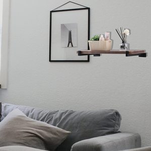 الثقيلة الحائط المعادن الصناعية الرف يدعم الأسود الحديد مربع رف معلق بين قوسين - Product Image 6