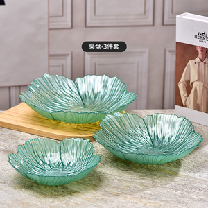 Assiette <span class=keywords><strong>en</strong></span> <span class=keywords><strong>verre</strong></span> transparente Sinyao, style classique moderne, ronde, pour fruits, légumes, salades, desserts, usage domestique - Product Image 3