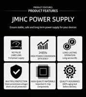 Alimentation Électrique Étanche JMHC HCB-600 600W 24V/12V 25A à Double Sortie, Driver AC-DC à Boîtier en Aluminium pour CCTV et Industrie LED