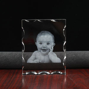Cadre de verre de cristal dentelé avec <span class=keywords><strong>Photo</strong></span> 3d gravée au Laser, nouveau, haute qualité, cadeau souvenir de bébé - Product Image 1