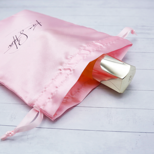 Tùy Chỉnh Màu Hồng Thời Trang Satin Lưu Trữ Túi Tóc Giả Đồ Lót Bikini Bao Bì Sang Trọng Dây Kéo Satin Bụi Pouch - Product Image 4