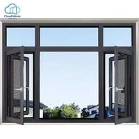 Fenêtre à battants multi-panneaux en aluminium, sur mesure, avec vitrage de sécurité pour projets de construction résidentielle à l'étranger
