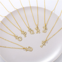Collar con Colgante de Corona con las 26 Letras del Alfabeto Inglés, Colgante de Circonita de Cristal, Joyería de Moda para Mujer y Hombre, Collares con Iniciales, Regalos
