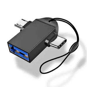 适用于安卓的C型微型USB OTG转换器微型USB C型OTG公到USB 3.0母适配器连接器