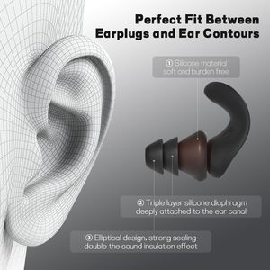 Tapones para los Oídos para Dormir, Cancelación de Ruido, Reutilizables, Protección Auditiva, Reducción de Ruido Multifrecuencia, Tapones para los Oídos para Dormir - Product Image 4