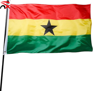 Bandera Nacional de Ghana de Poliéster de 3x5 Pies, <span class=keywords><strong>Precio</strong></span> de Fábrica Promocional, para Eventos Deportivos al Aire Libre, Animación de la Nación Ghana - Product Image 1