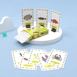 Cartas de jogo de cartas para crianças, cartas de empacotamento personalizada, jogo de cartas educacional em pvc
