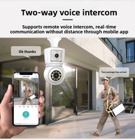 Équipement de sécurité Caméra WiFi double objectif HD 4MP avec application ICsee Vision nocturne Capteur CMOS Détection de mouvement et audio bidirectionnel