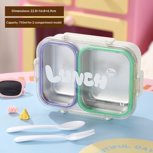 Boîte à lunch compartimentée en acier inoxydable 304 de qualité alimentaire avec couvercle, boîte à lunch pour étudiants scellée pour éviter la contamination croisée - Product Image 4