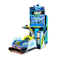 Grand équipement de jeu d'arcade, simulateur de course somatosensoriel à code QR et à monnayeur pour la compétition de surf, de jet ski et de bateaux