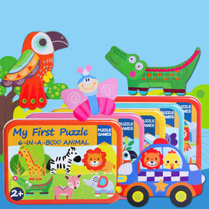 Puzzle 3D giocattoli educativi per bambini Set di scatole di ferro veicolo/animale/Puzzle di frutta alfabeto cognizione Puzzle <span class=keywords><strong>bastoncini</strong></span> di conteggio - Product Image 2