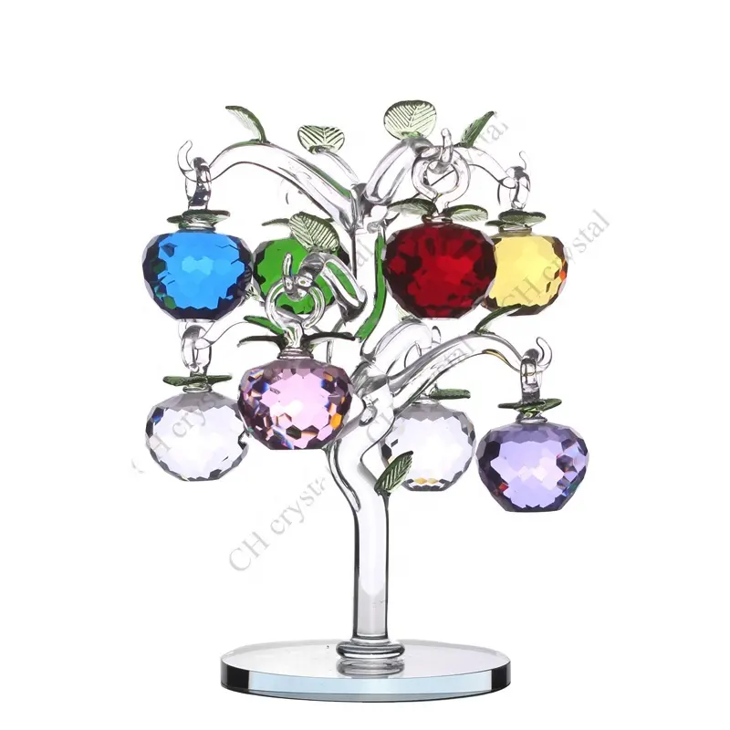 K9 Crystal Apple Tree With 8 pcs Apples For Home And Office Table Centerpieces Glass Apple Tree For Wedding Gift CAT003-W