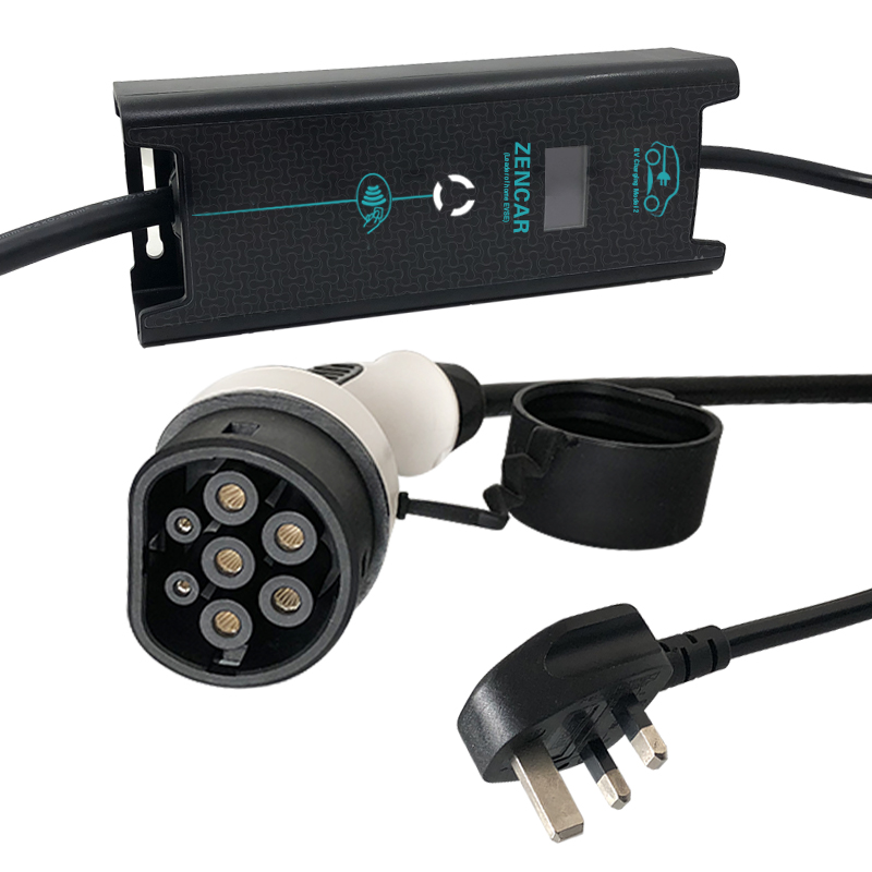 Портативное зарядное устройство Zencar 8A 10A IEC 62196-2 типа 2 уровня 2 EVSE для домашнего электромобиля с вилкой Стандарта Великобритании