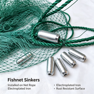 Plombs de filet de pêche en fer électroplaqué haute densité, design creux traversant, pour l'ancrage du fond des filets de pêche commerciaux - Product Image 1