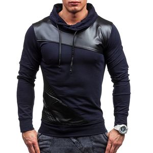hoodie with leather patch