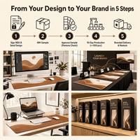 Tapis de bureau XXL en caoutchouc naturel, imperméable, antidérapant, avec bords cousus, minimaliste, pour la maison, le bureau, le télétravail, avec logo personnalisé