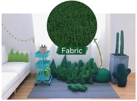Nouveau gros Home Decor produit jouet doux lavable tissu tricoté vert Cactus en forme d'oreiller