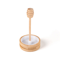 Pot à miel en verre moderne de 380 ml avec cuillère à miel en spirale en bois et couvercle