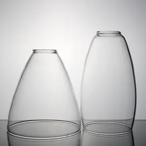 Usine personnalisé conception Simple Transparent haute transmission cylindre verre couvercle ensemencé verre abat-jour remplacement