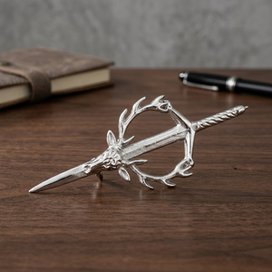 Épinglette de kilt Ho Hunts HH-S Scottish Stag Flugelhorn, finition chromée argentée, sécurité garantie, accepte logo personnalisé, emballage en sac poly, Pakistan - Product Image 3