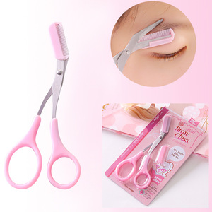 Eyebrow Trimming Scissors With Comb Rounded Tip For Eyebrow Grooming Makeup Tool - Product Image 1