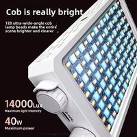 Yiscaxia 40W LED Camera Light 2500K-9000K Lumière d'appoint portable RGB 4400mAh Rechargeable pour vidéo et photographie