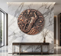 Art mural élégant Pivoine et Phénix - Entièrement personnalisable avec installation sur site par des experts